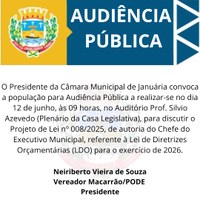 AUDIÊNCIA PÚBLICA LDO 2026