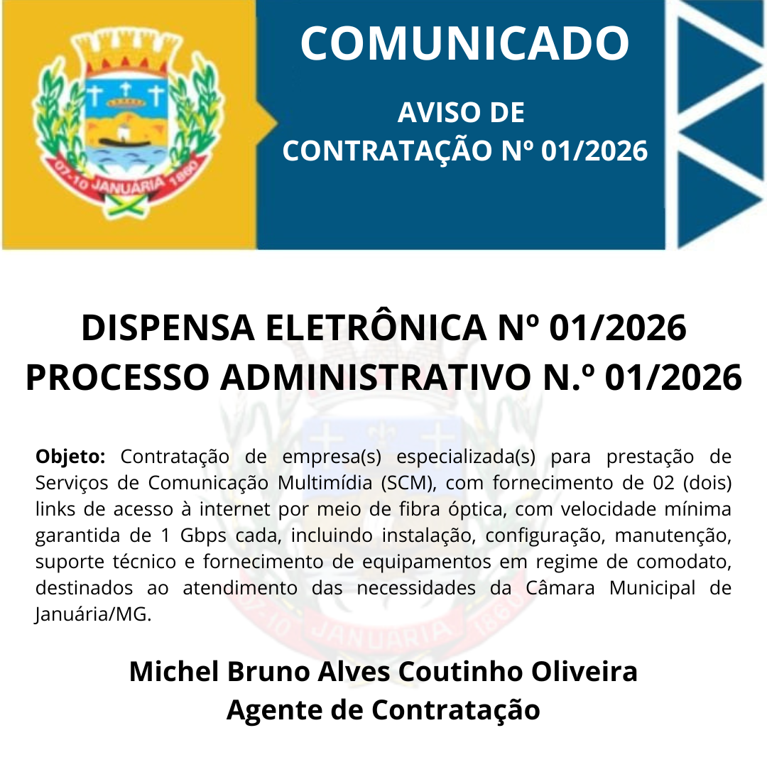 Comunicado de Aviso de Contratação Direta nº 01/2026