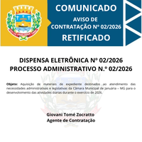 Comunicado de Aviso de Contratação Direta Retificado nº 002/2026